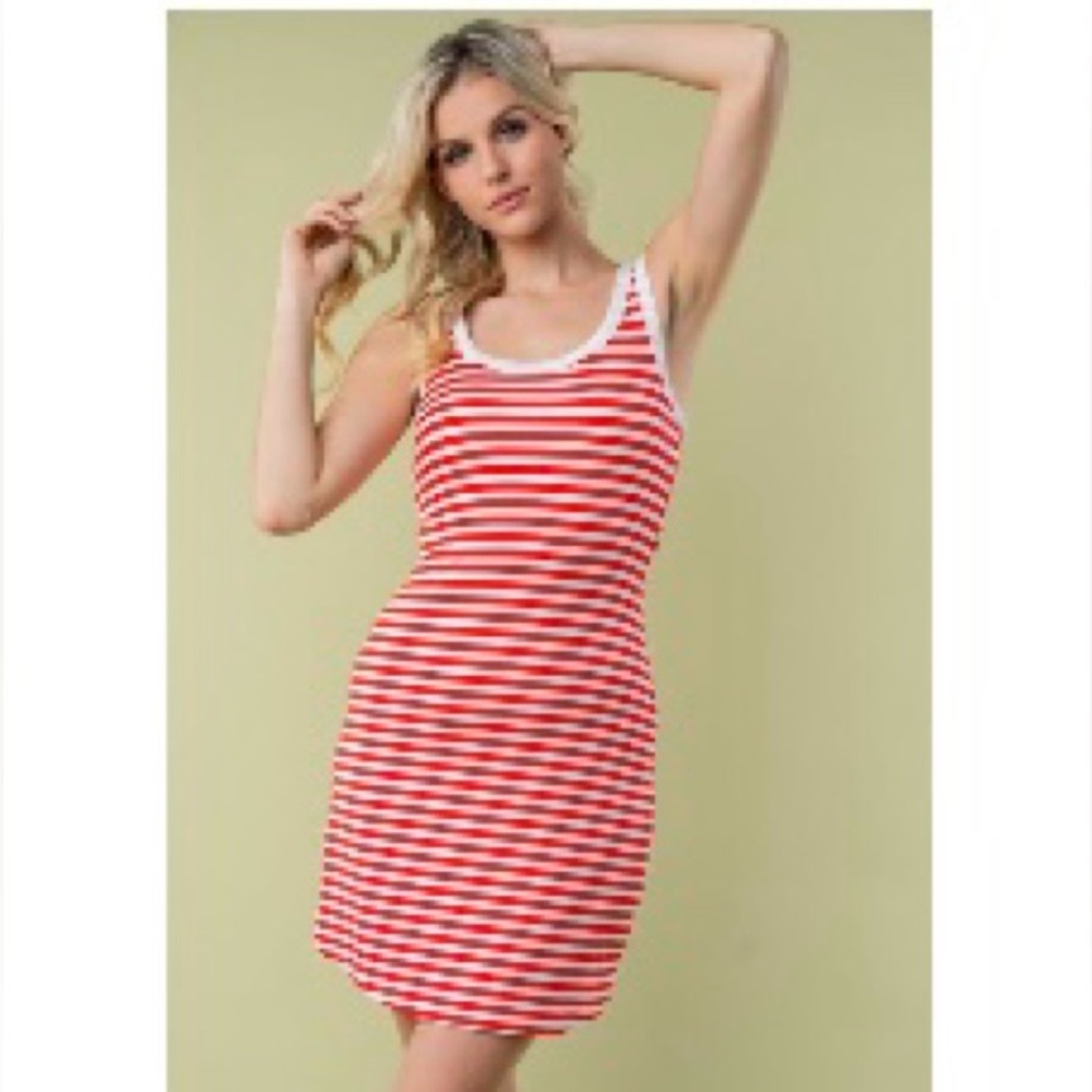 Red & White Striped Dress